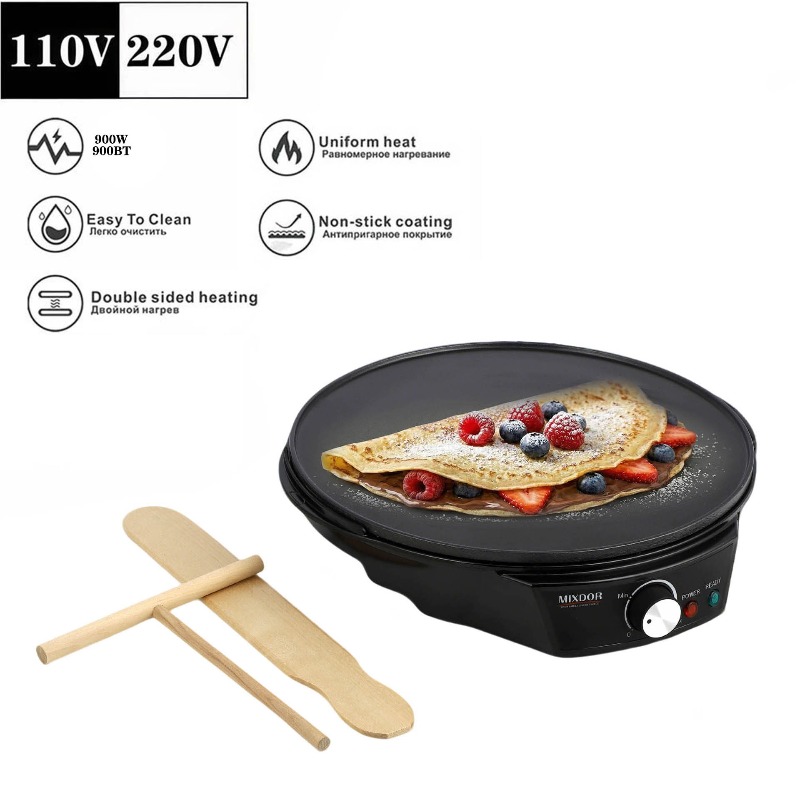 Crepe Maker Griddle - 110V Electric Crepe Pan Pancake Griddle