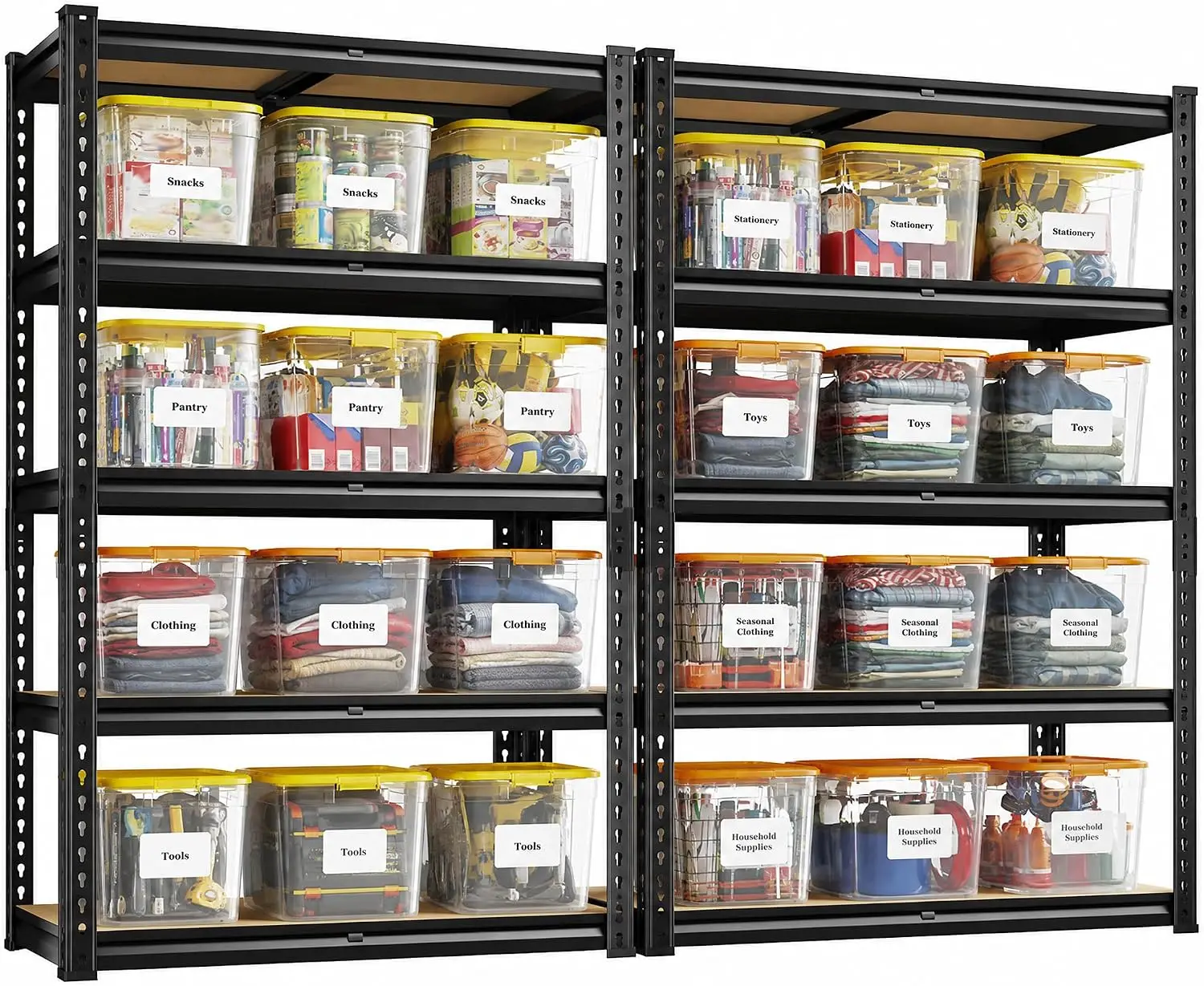Commercial Kitchen Shelving - 2PCS Storage Shelves,5 Tier Garage Shelving