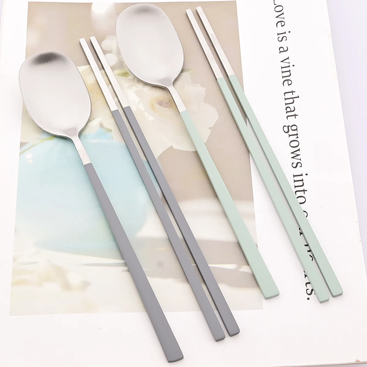 2Pcs Dinner Spoon Sushi Chopst - đánh giá và giá Commercial Kitchen Knife Set