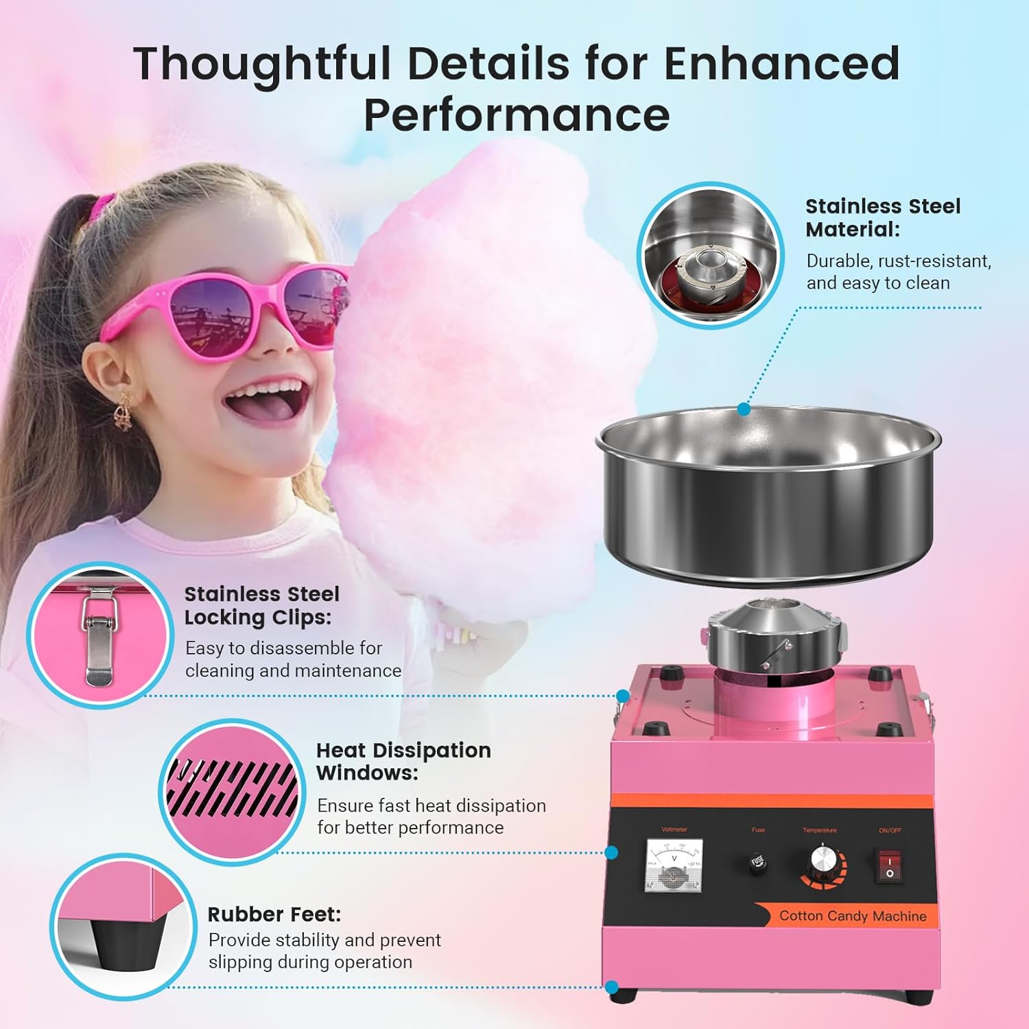 MHT2 Electric Cotton Candy Mac - đánh giá và giá Candy Floss Machine Commercial