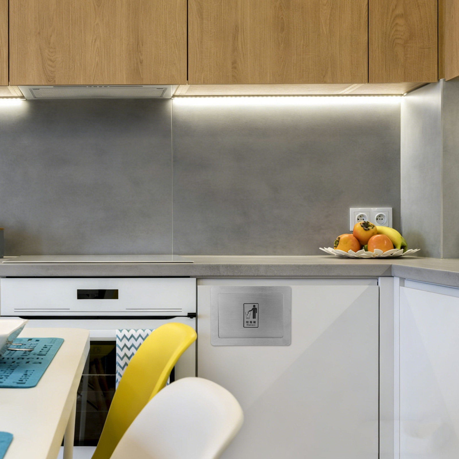 Recessed Trash Chute Lid Stain - đánh giá và giá Commercial Kitchen Wall Covering