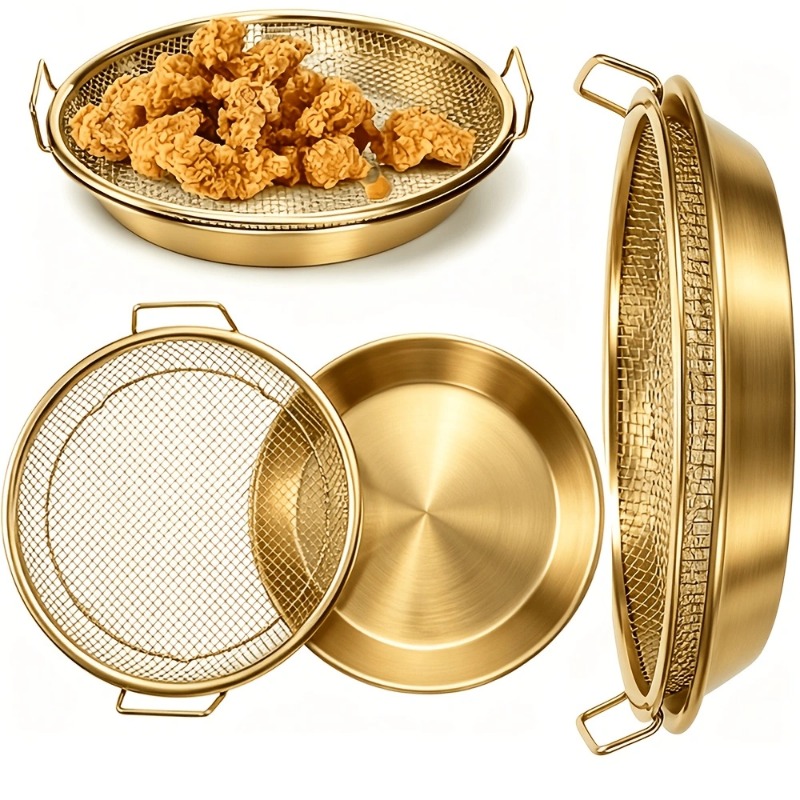 Gold Heavy Duty Deep Fryer Rac - đánh giá và giá Commercial Kitchen Pans