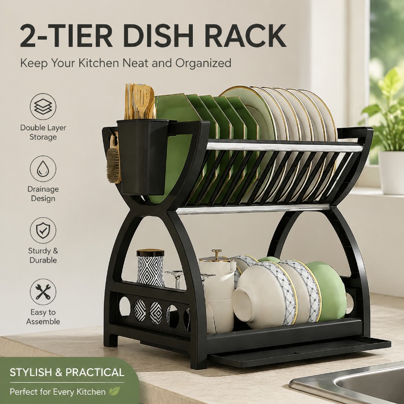 2 Tier Dish Drying Rack Kitche - đánh giá và giá Commercial Kitchen Shelving