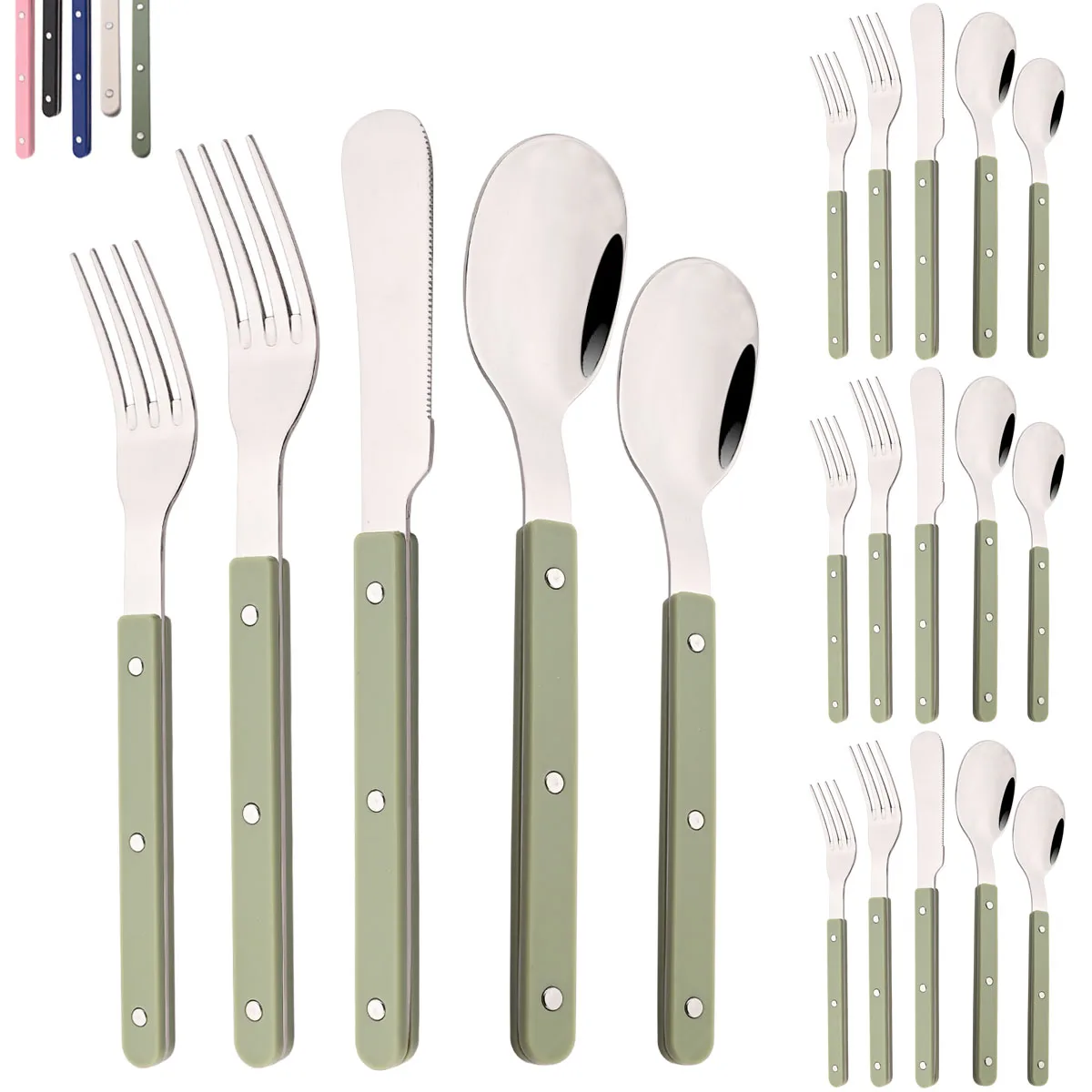 20Pcs Cutlery Set Acrylic Hand - đánh giá và giá Commercial Kitchen Knife Set