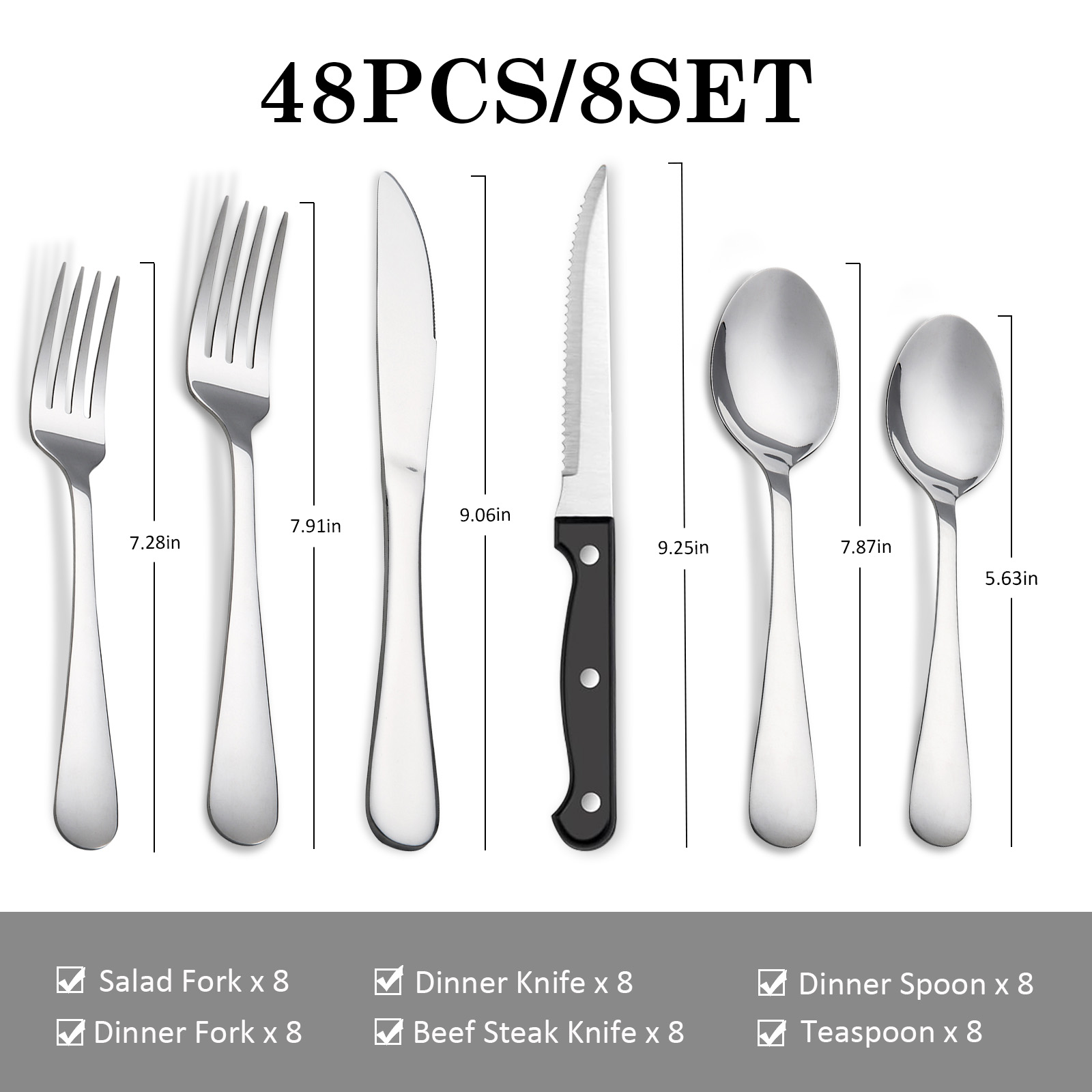 KOOMADE 48Pcs Stainless Steel  - đánh giá và giá Commercial Kitchen Knife Set
