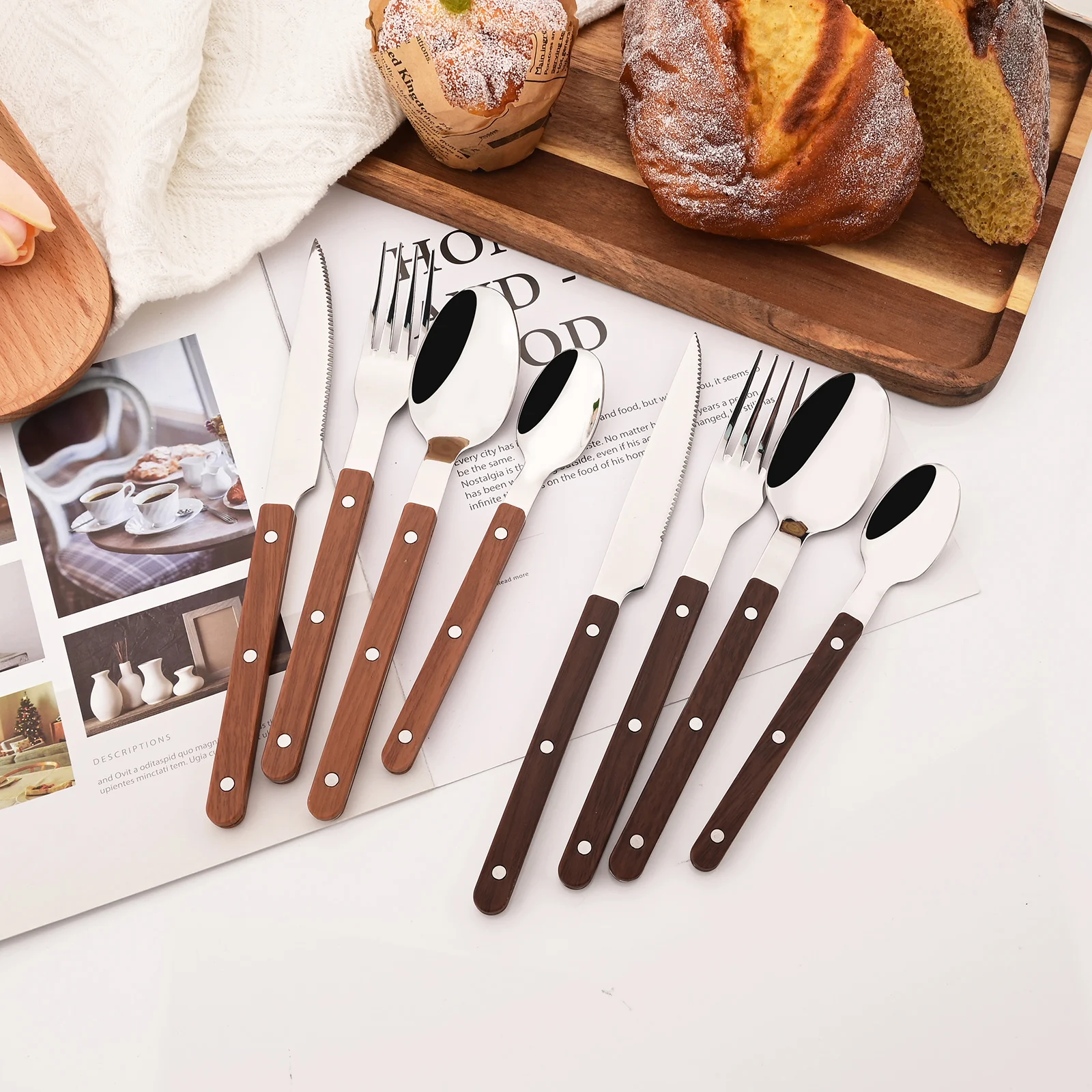5/20Pcs Imitative Wood Silver  - đánh giá và giá Commercial Kitchen Knife Set