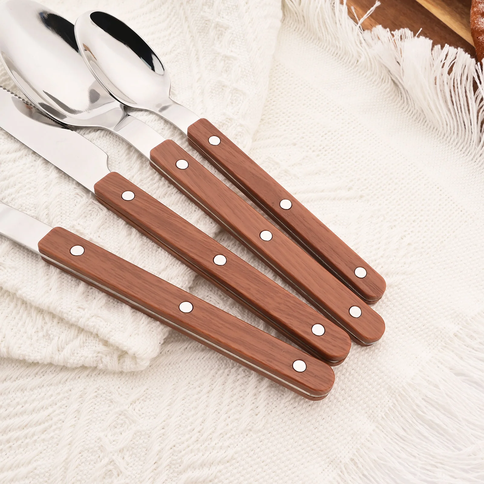 5/20Pcs Imitative Wood Silver  - đánh giá và giá Commercial Kitchen Knife Set