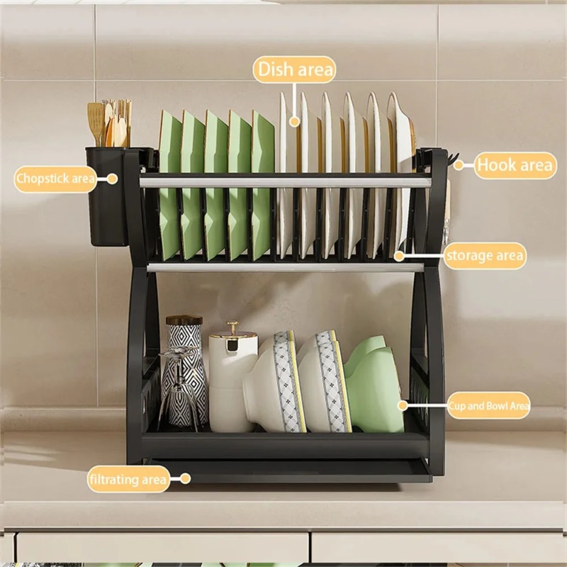 2 Tier Dish Drying Rack Kitche - đánh giá và giá Commercial Kitchen Shelving