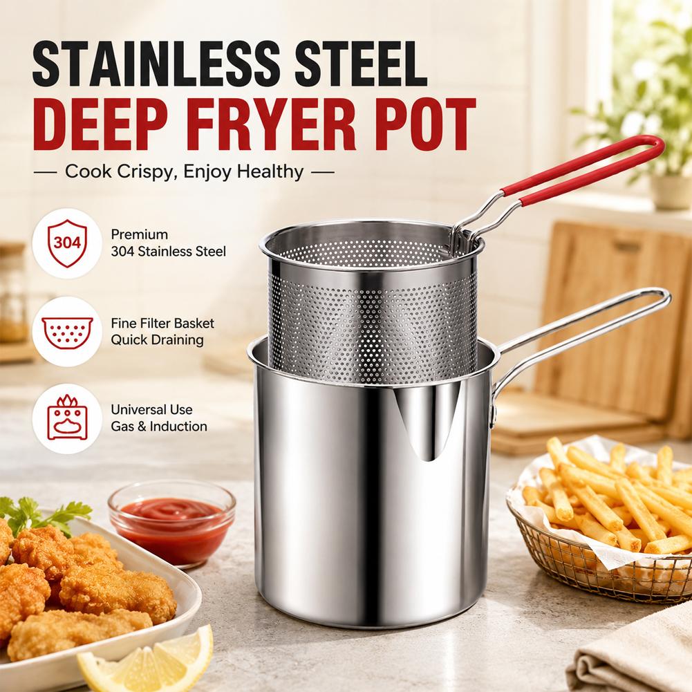 Stainless Steel Deep Fryer Pot - đánh giá và giá Commercial Kitchen Pans