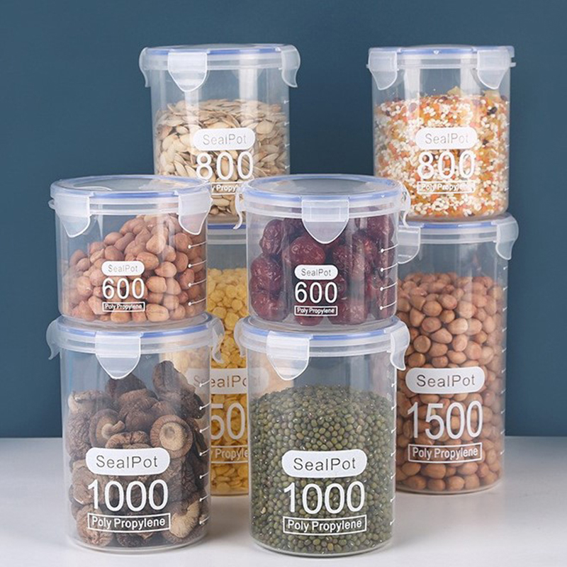 1-4PCS Sealed Jars With Scale  - đánh giá và giá Commercial Kitchen Refrigerator