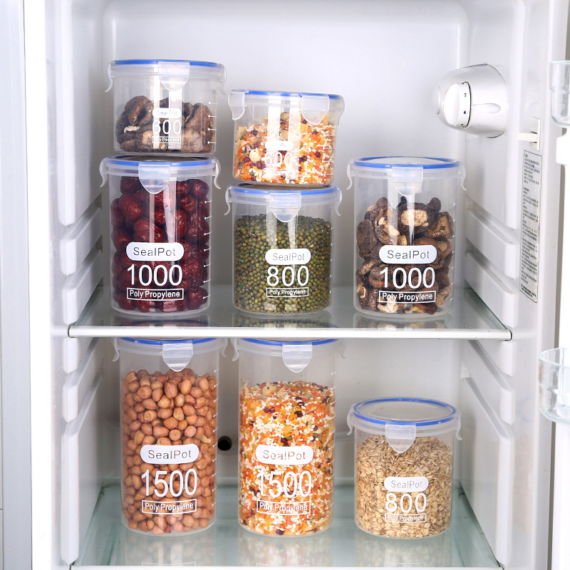 1-4PCS Sealed Jars With Scale  - đánh giá và giá Commercial Kitchen Refrigerator